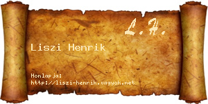 Liszi Henrik névjegykártya